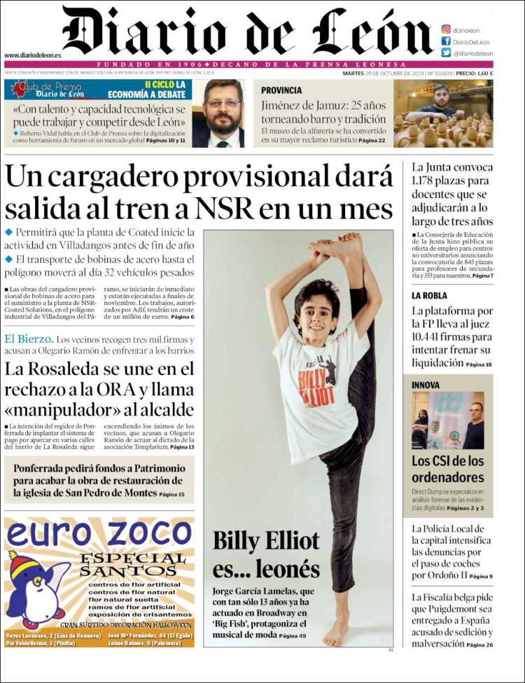 Portada de Diario de León (España)