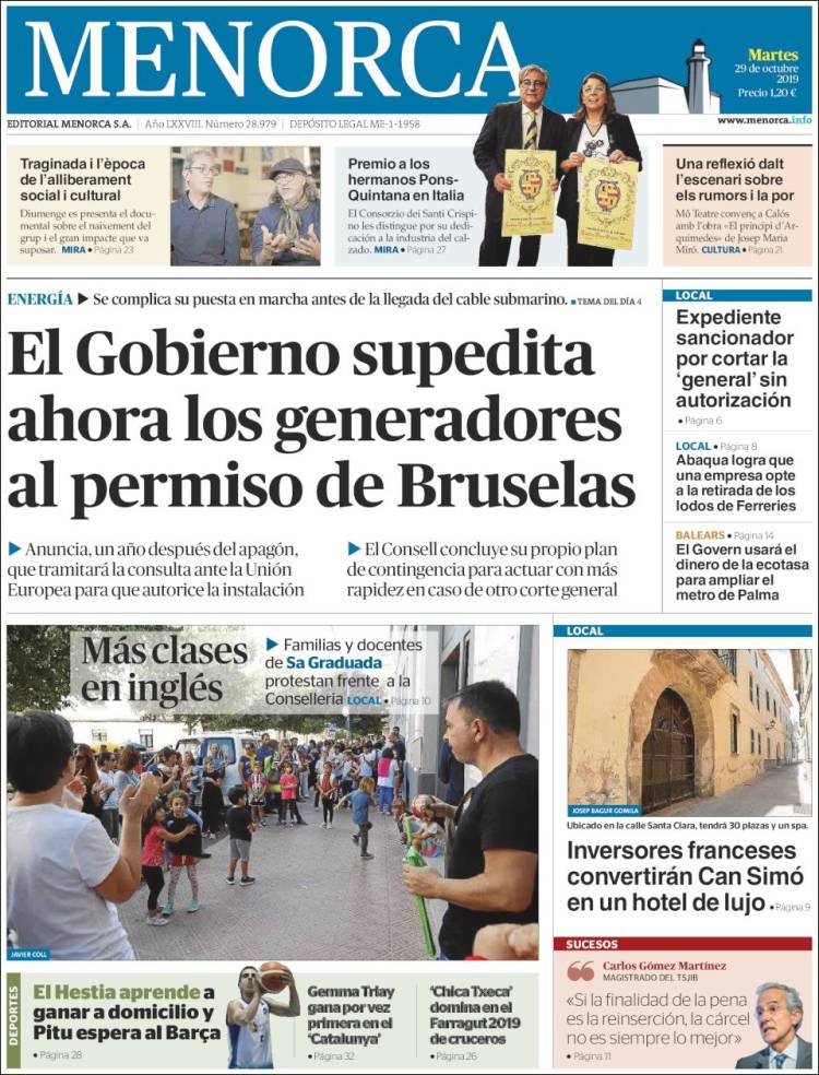 Portada de Menorca - Diario Insular (España)