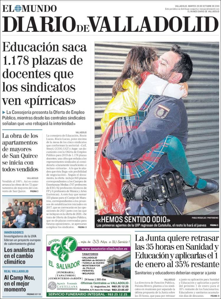 Portada de Diario de Valladolid (España)