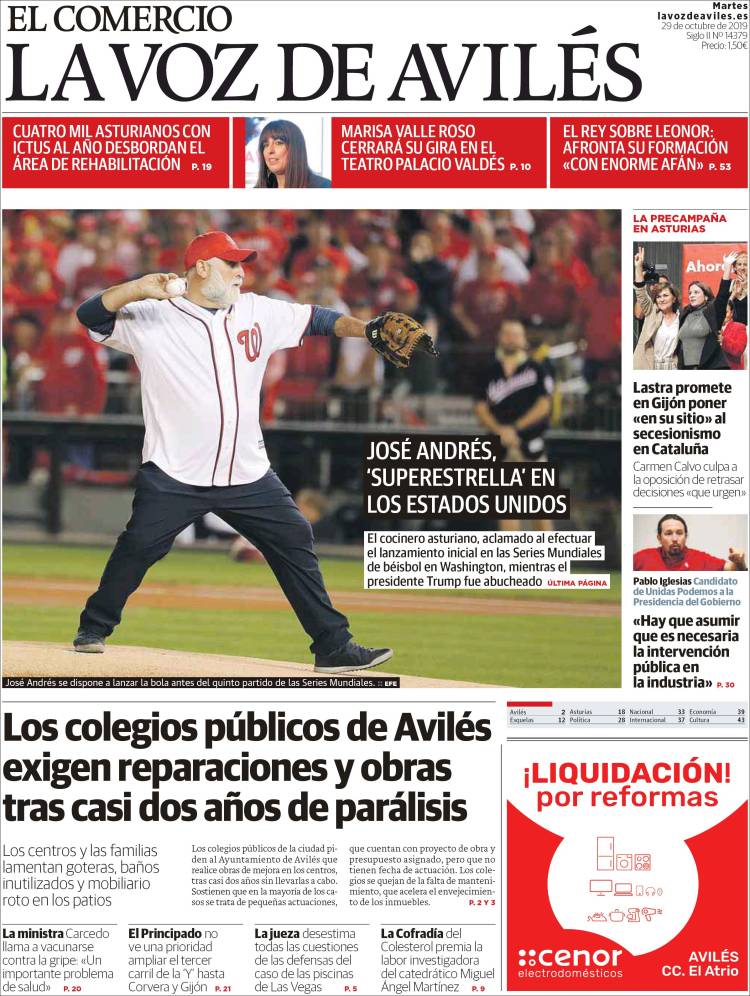 Portada de El Comercio - Avilés (España)
