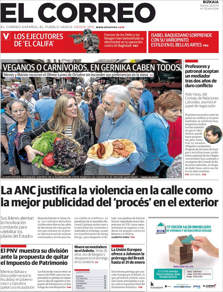 Portada de El Correo (España)