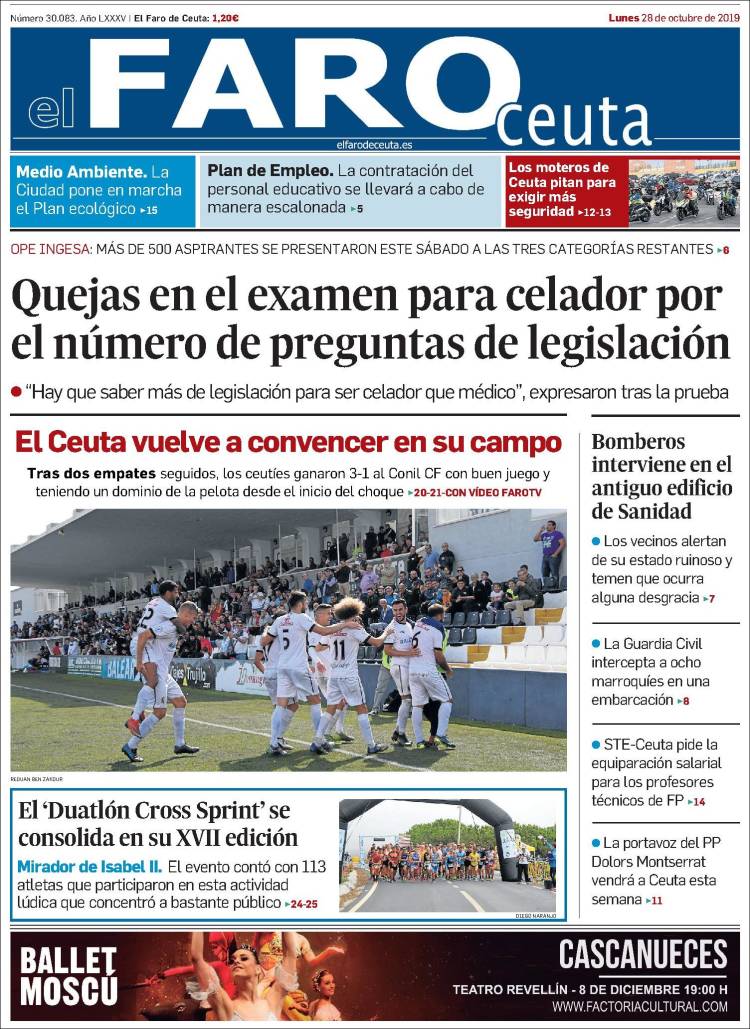 Portada de El Faro de Ceuta (España)