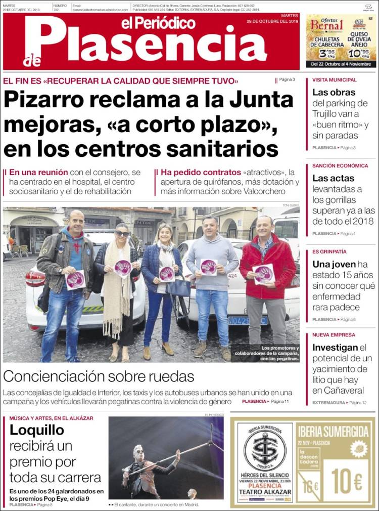 Portada de El Periódico de Extremadura (España)