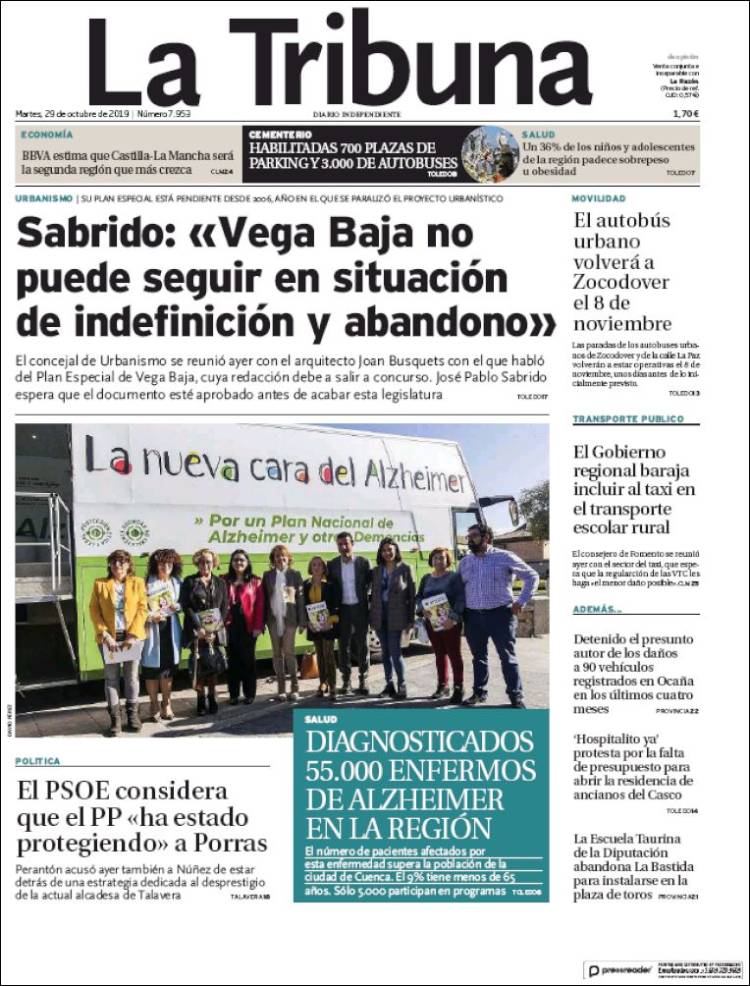 Portada de La Tribuna de Toledo (España)