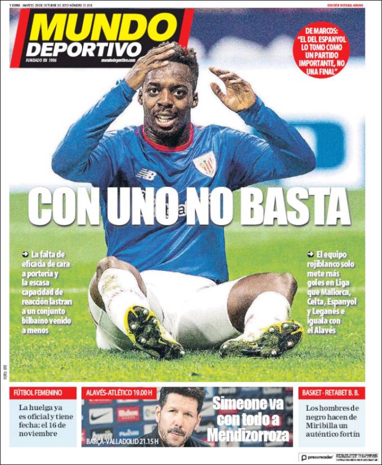 Portada de Mundo Deportivo Bizkaia (España)