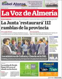 Portada de La Voz de Almería (España)