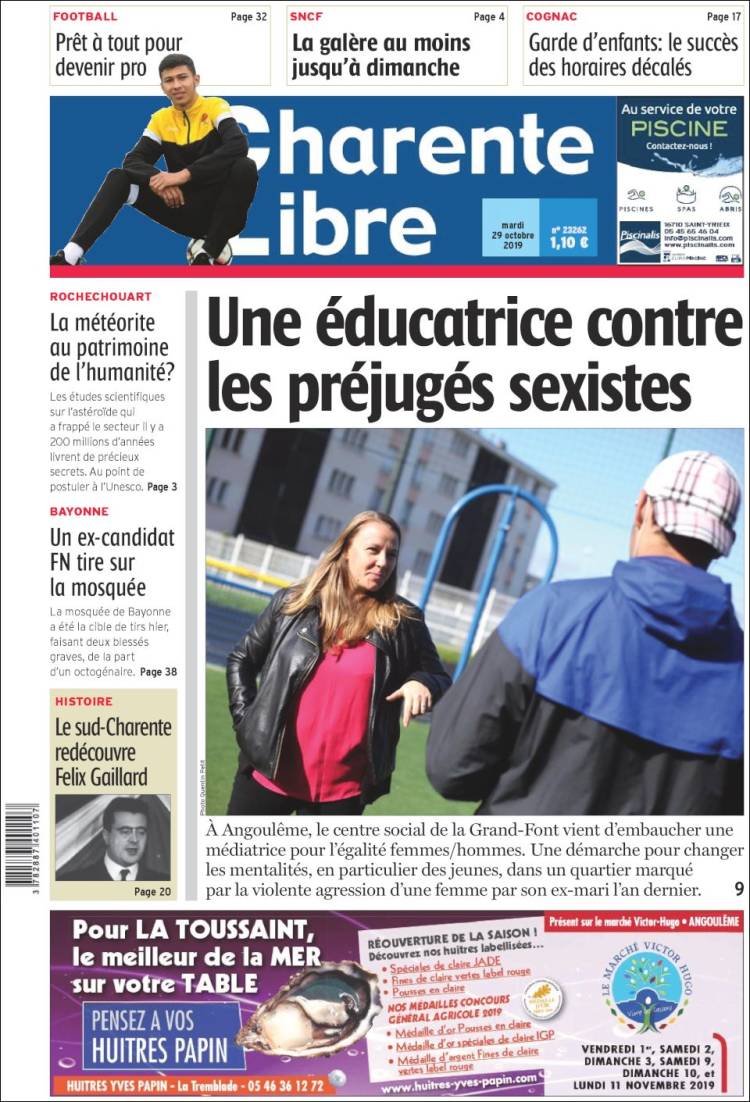 Portada de Charente Libre (Francia)