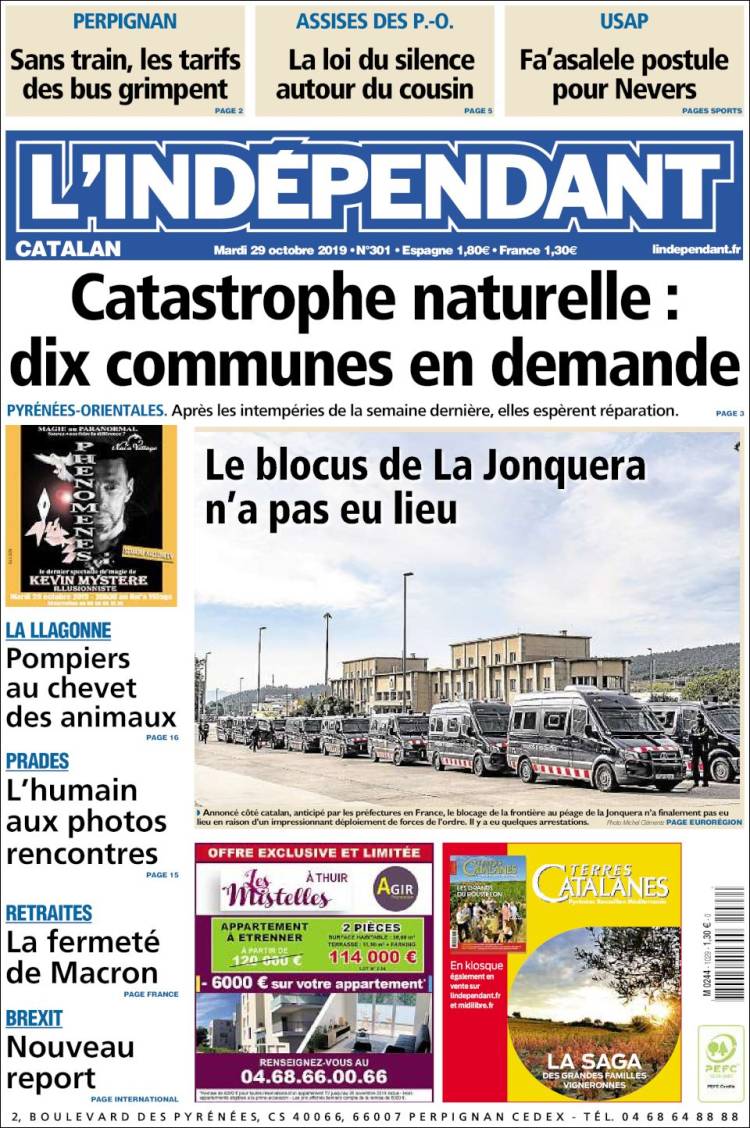 Portada de Le Indépendant (Francia)