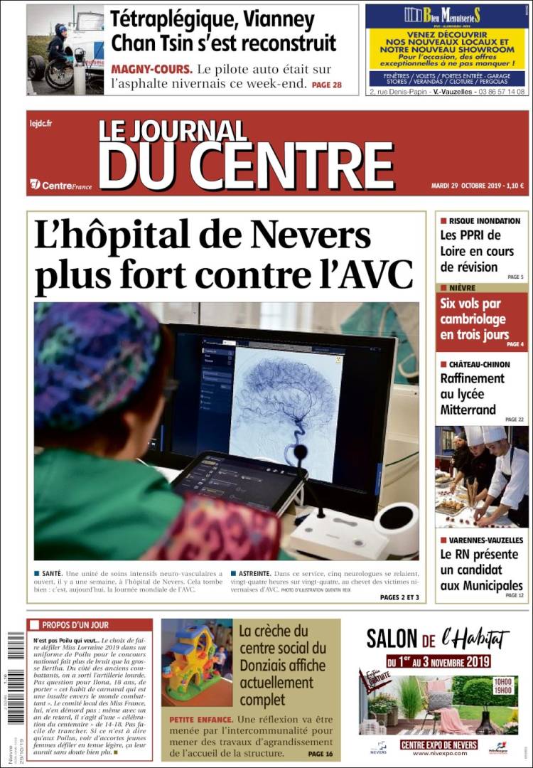 Portada de Le Journal du Centre (Francia)