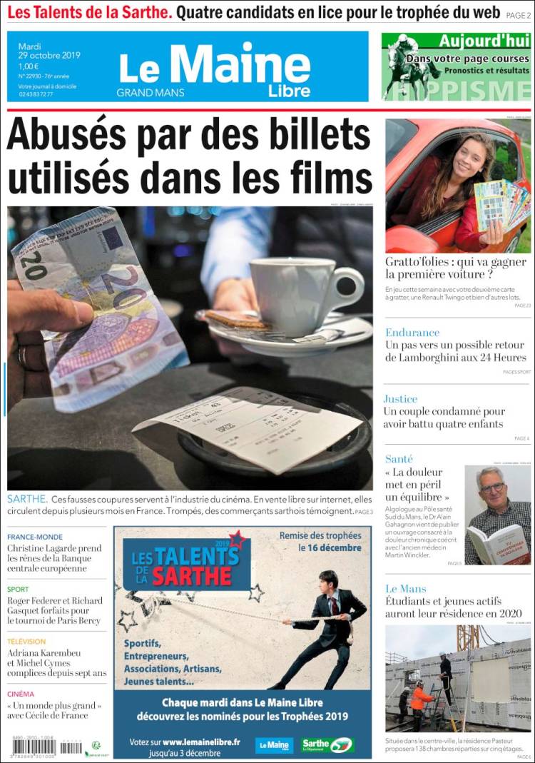 Portada de Le Maine Libre (Francia)