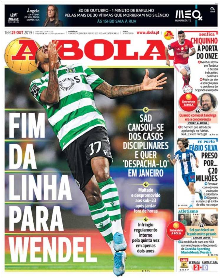 Portada de A Bola (Portugal)