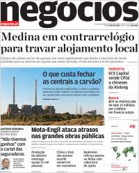 Portada de Jornal de Negócios (Portugal)