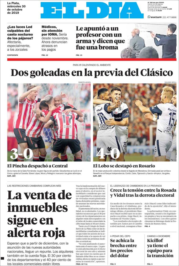 Portada de El Día de la Plata (Argentina)