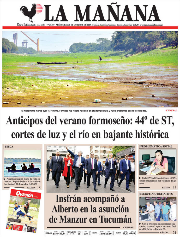 Portada de Diario La Mañana (Argentina)