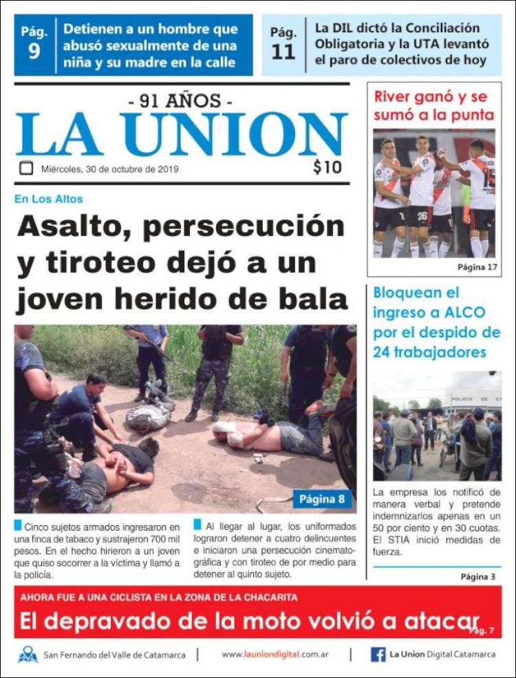 Portada de La Unión (Argentina)