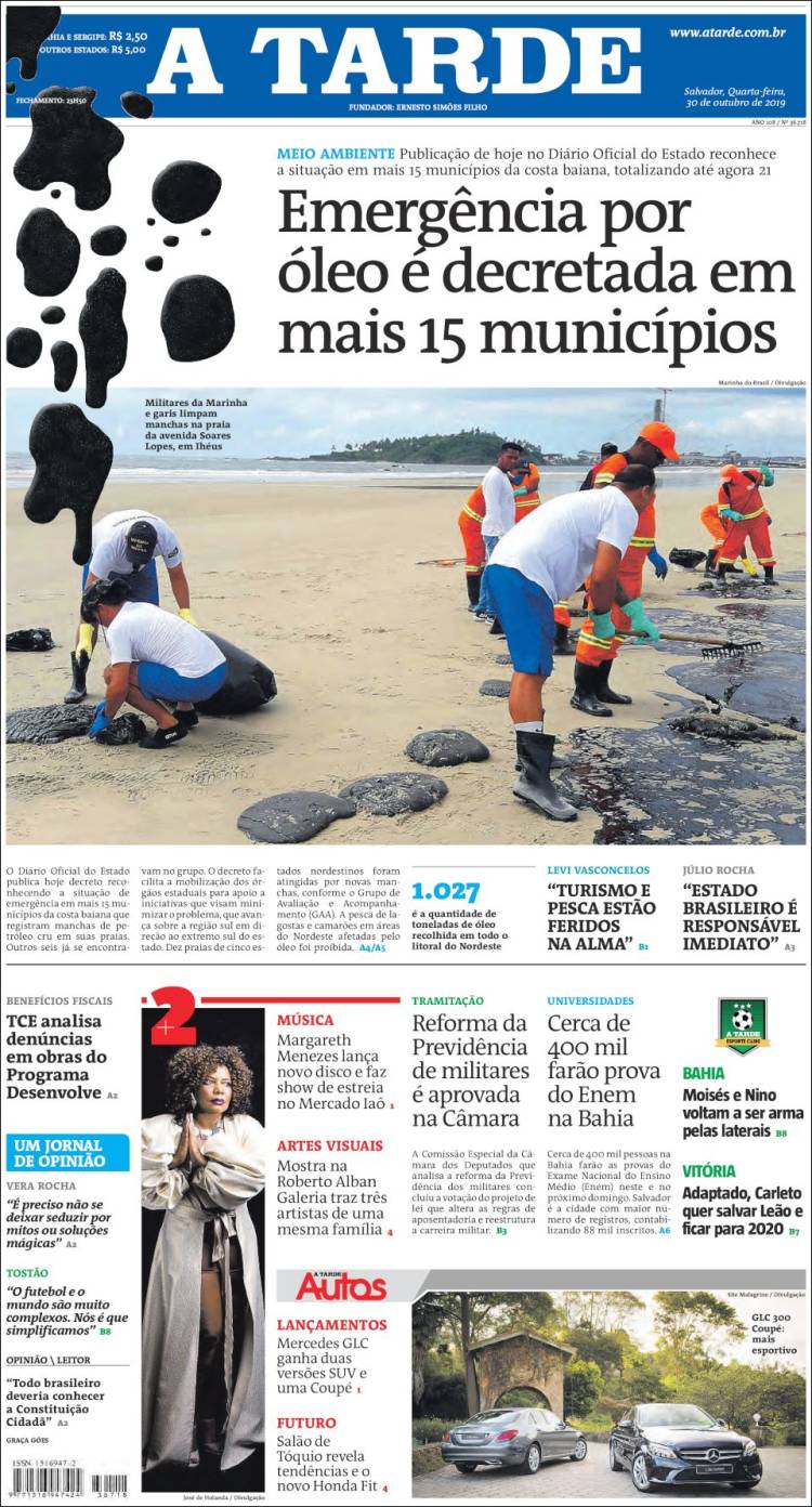 Portada de Diário A Tarde (Brasil)
