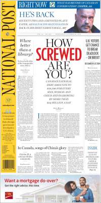 Portada de The National Post (Canadá)