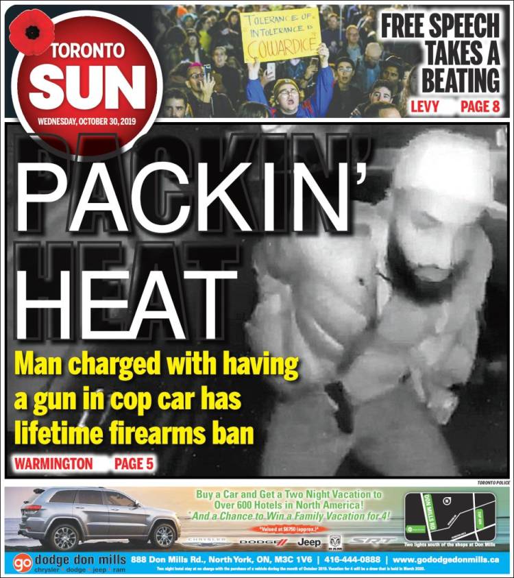 Portada de The Toronto Sun (Canadá)