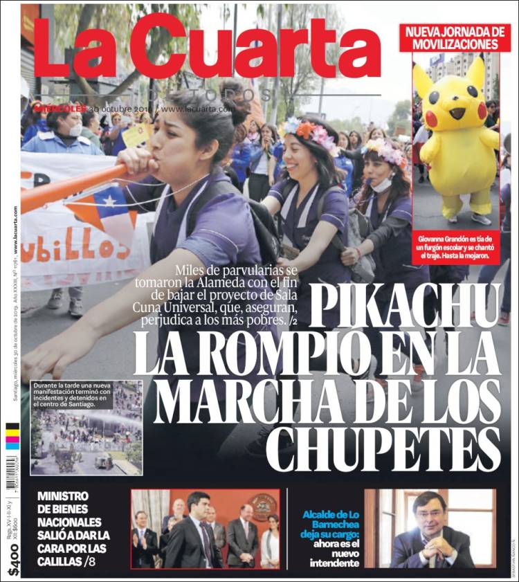 Portada de La Cuarta (Chile)