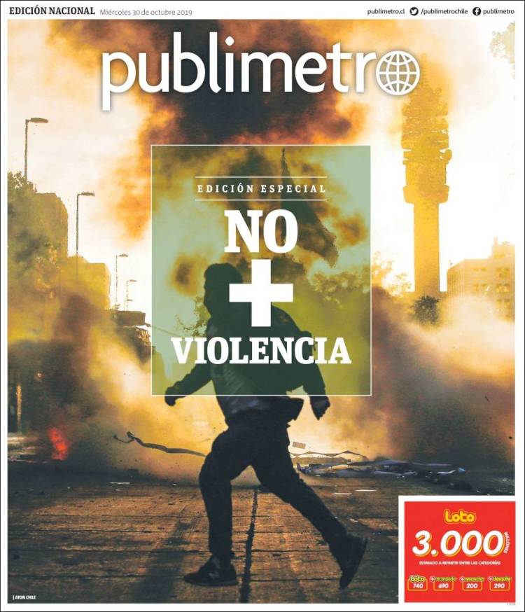 Portada de Publimetro (Chile)