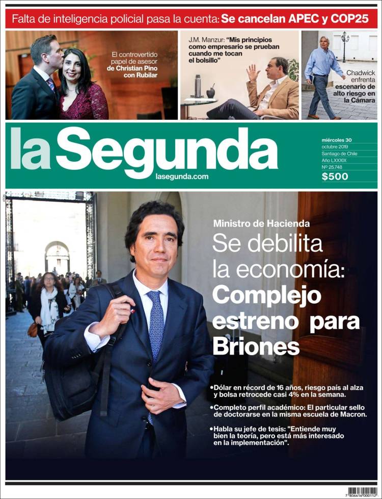 Portada de La Segunda (Chile)