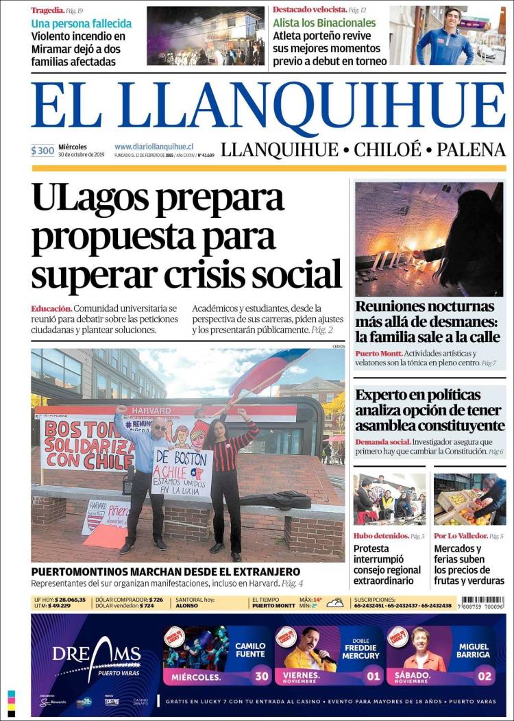 Portada de El Llanquihue (Chile)