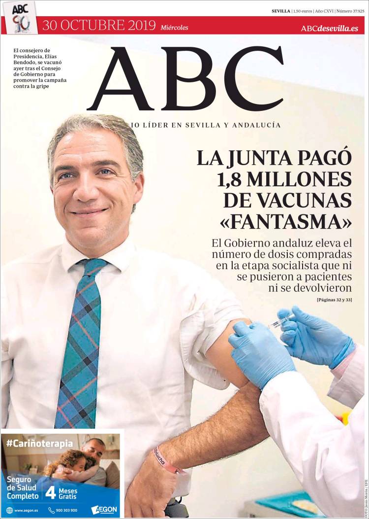 Portada de ABC - Sevilla (Espa&ntilde;a)