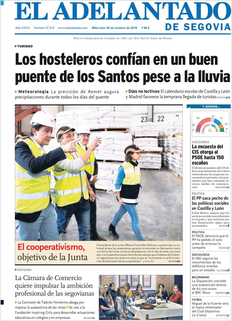 Portada de El Adelantado de Segovia (Espa&ntilde;a)