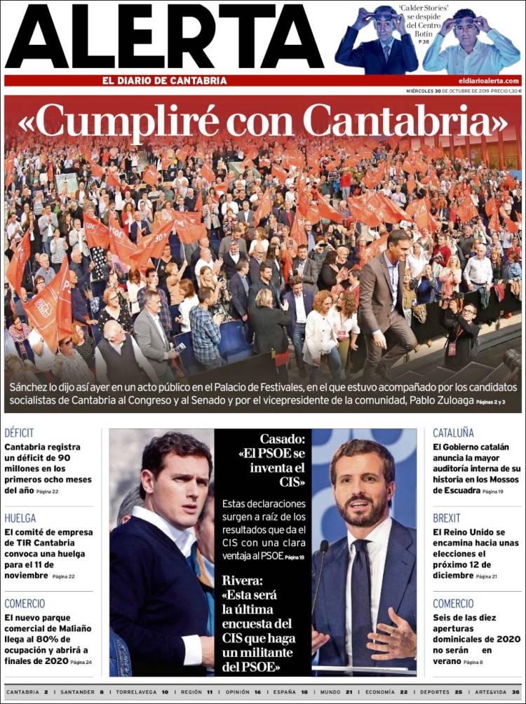 Portada de Alerta - El Diario de Cantabria (Espa&ntilde;a)