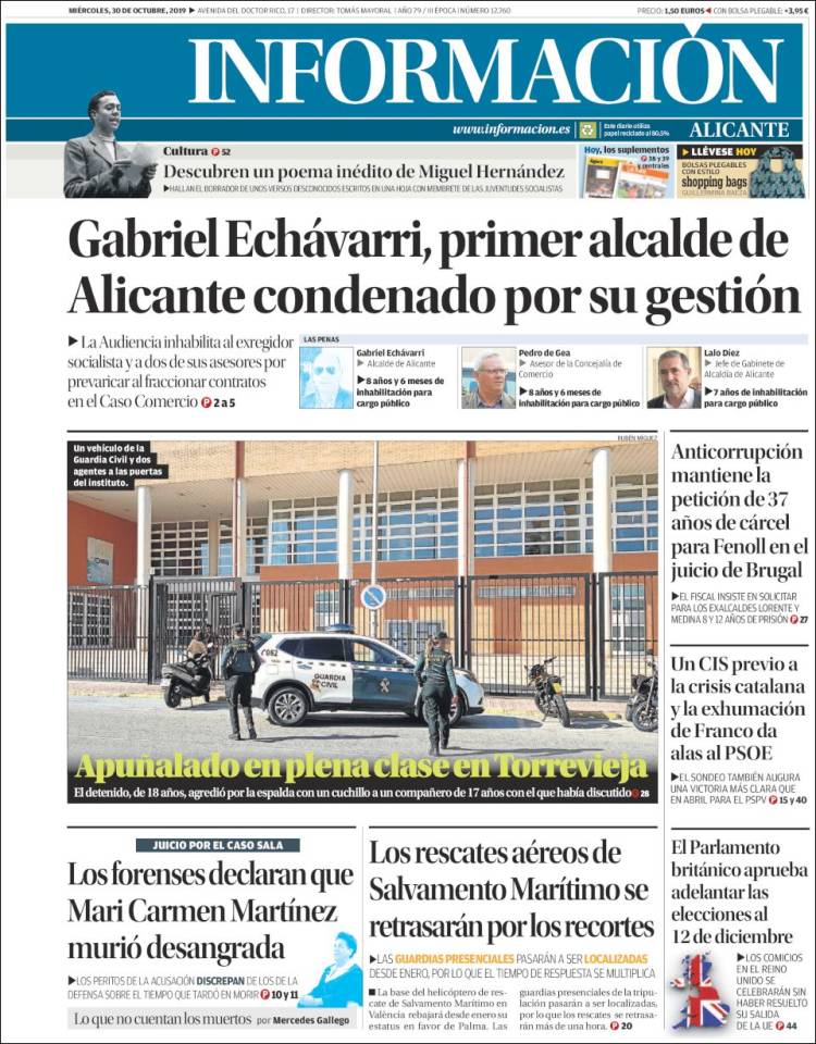 Portada de Diario Información (Espa&ntilde;a)