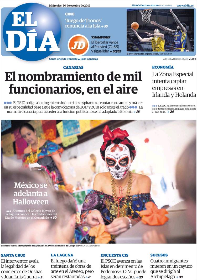 Portada de El Día (Espa&ntilde;a)