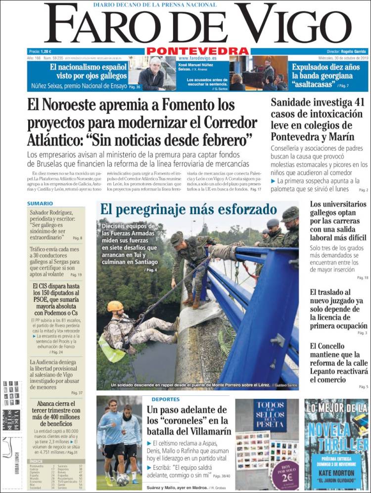 Portada de El Faro de Vigo - Pontevedra (Espa&ntilde;a)