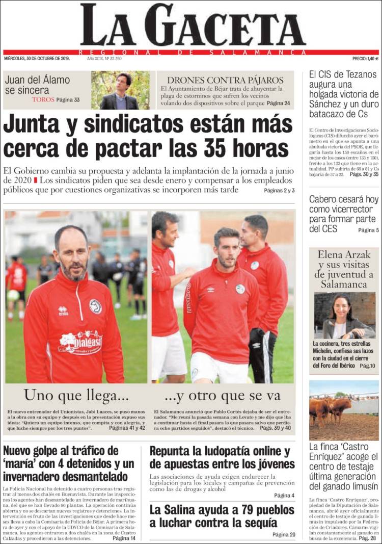 Portada de La Gaceta de Salamanca (Espa&ntilde;a)