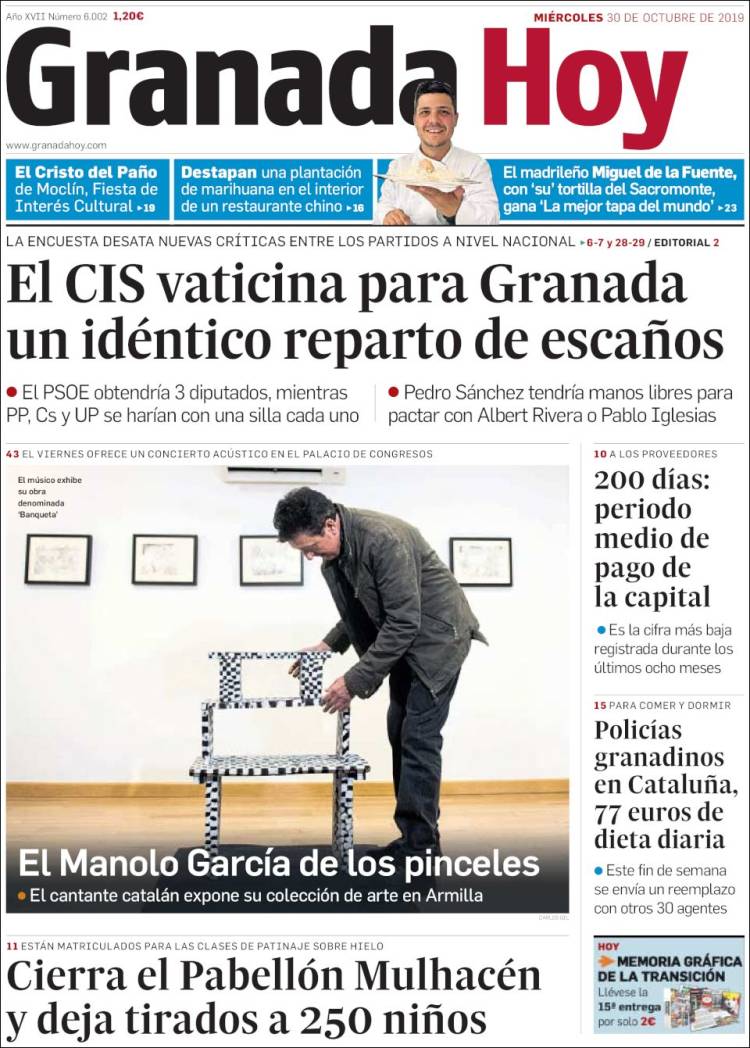 Portada de Granada Hoy (Espa&ntilde;a)