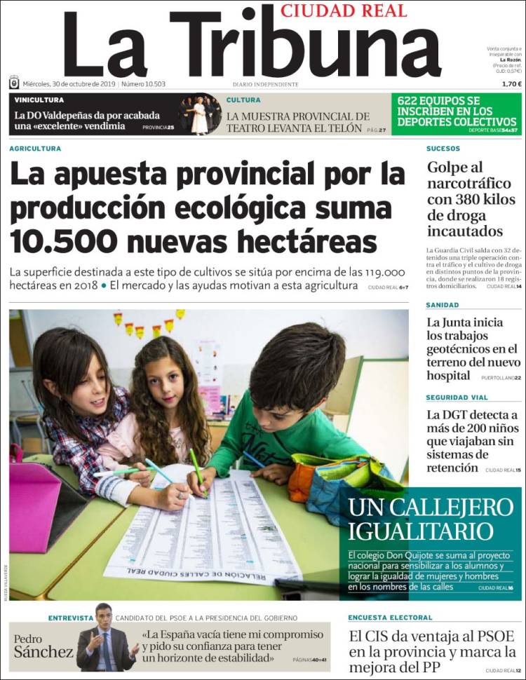 Portada de La Tribuna de Ciudad Real (Espa&ntilde;a)