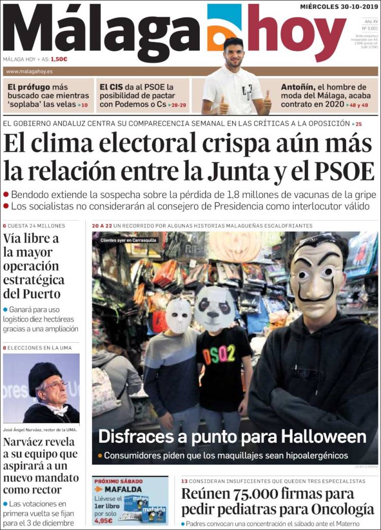 Portada de Málaga Hoy (Espa&ntilde;a)