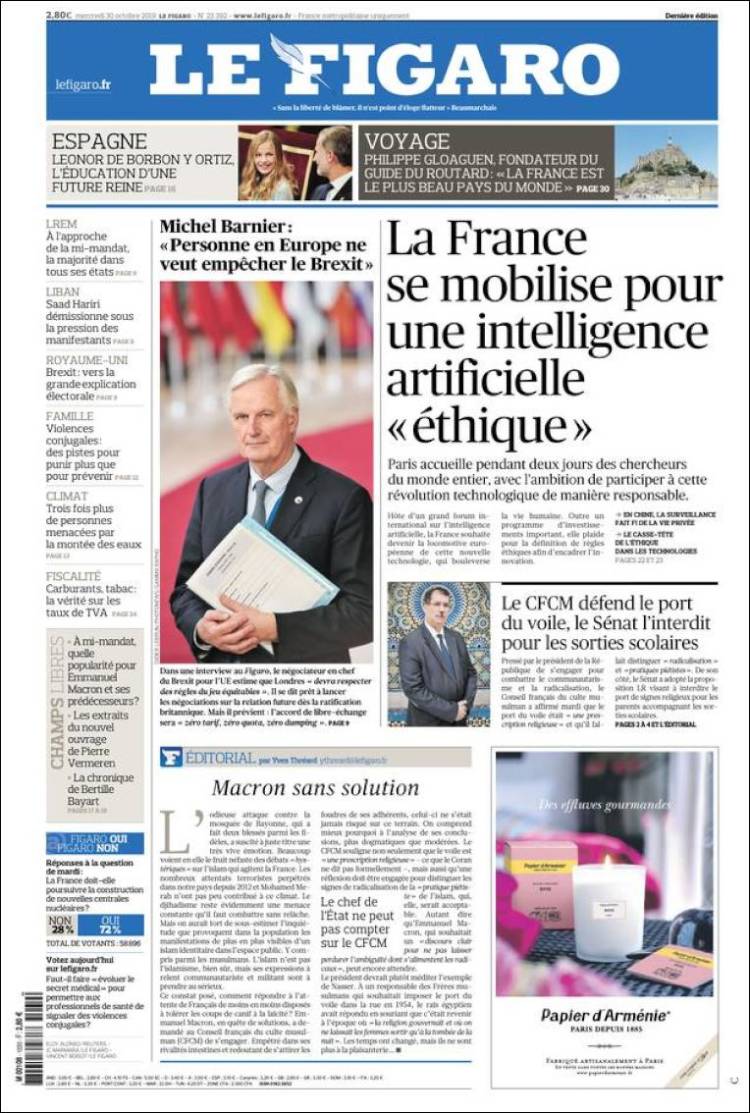 Portada de Le Figaro (Francia)