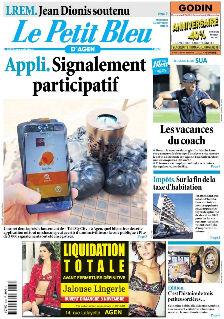 Portada de Le Petit Bleu (Francia)