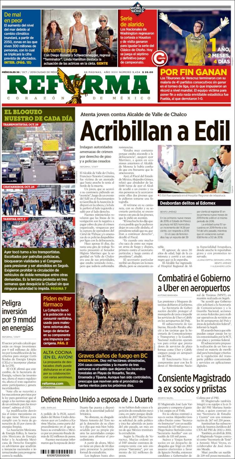 Portada de Reforma (México)