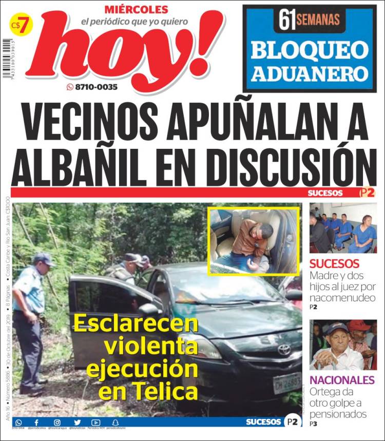 Portada de Hoy (Nicaragua)