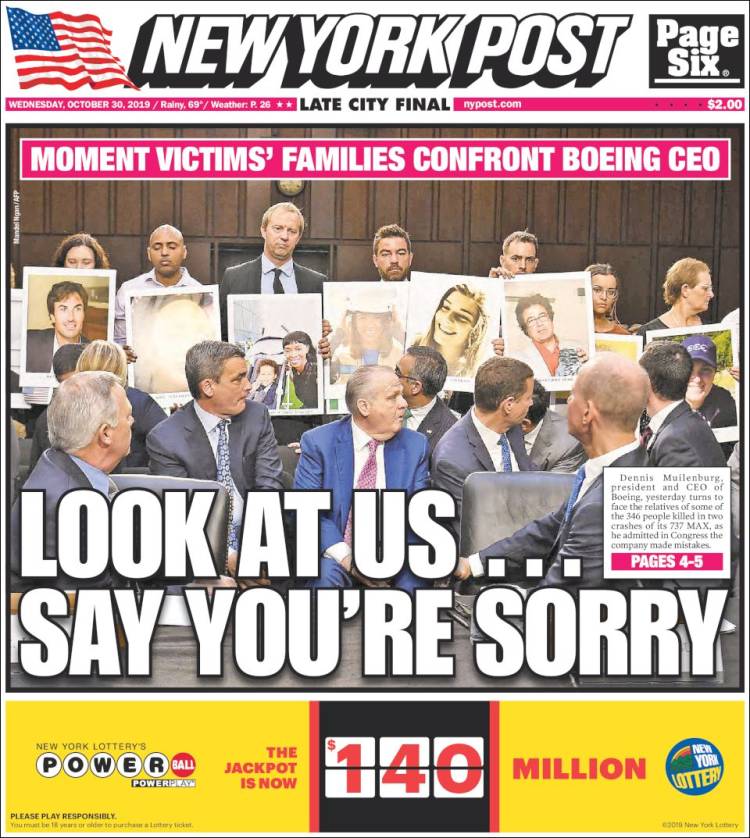 Portada de New York Post (USA)