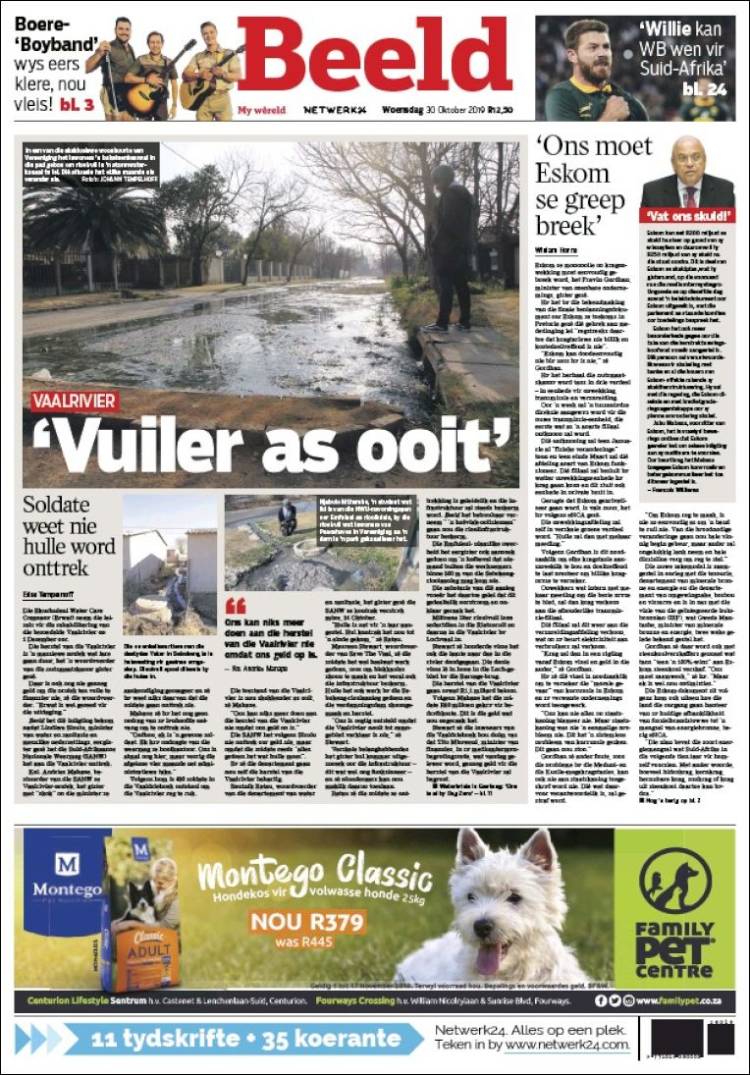 Portada de Beeld (Sud&aacute;frica)