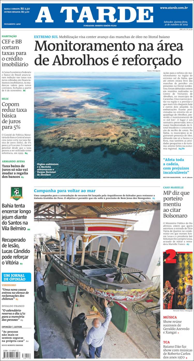 Portada de Diário A Tarde (Brasil)