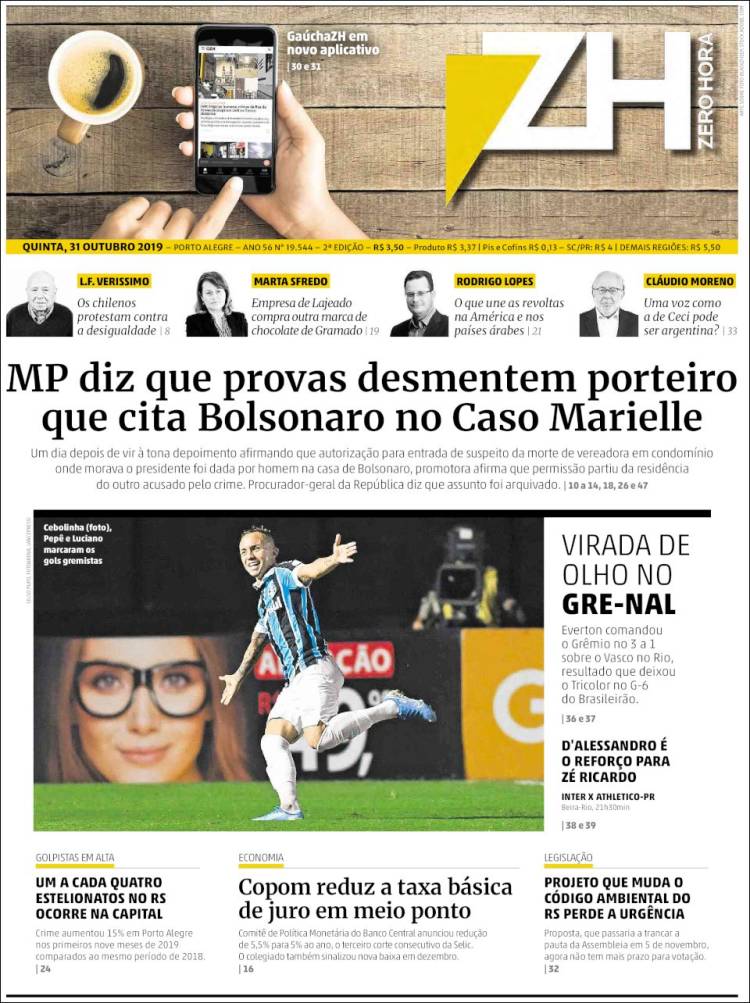 Portada de Zero Hora (Brasil)