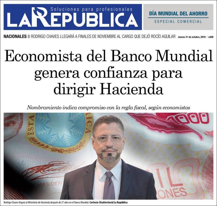 Portada de La República (Costa Rica)
