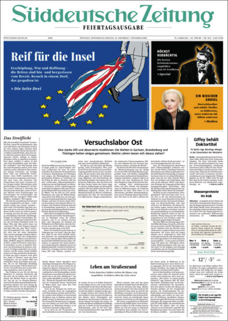 Portada de Sueddeutsche (Alemania)