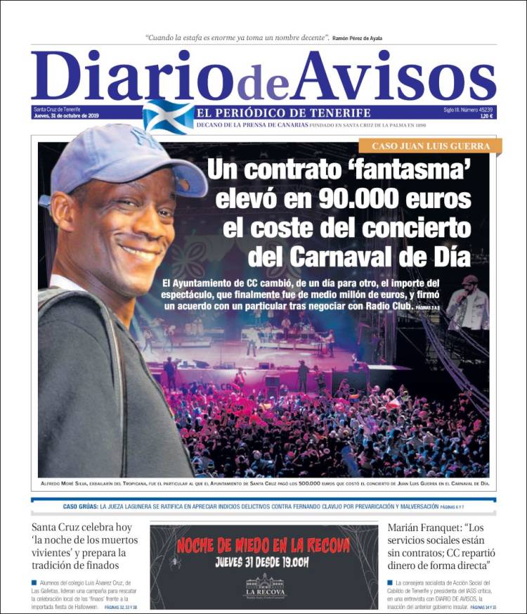 Portada de Diarios de Avisos (Spain)