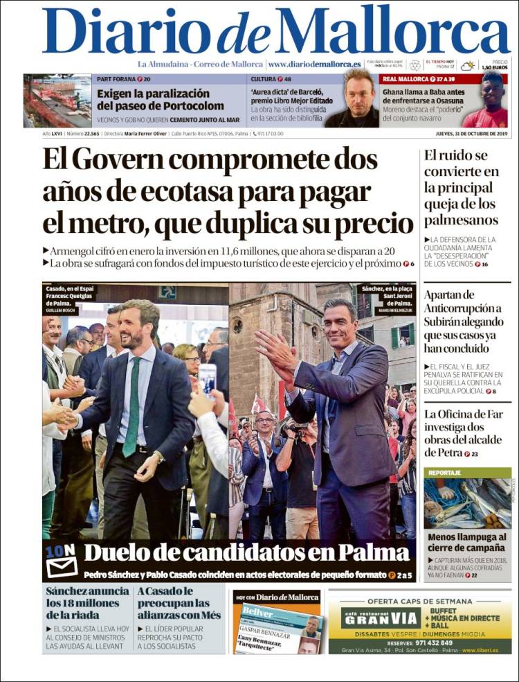 Portada de Diario de Mallorca (Spain)