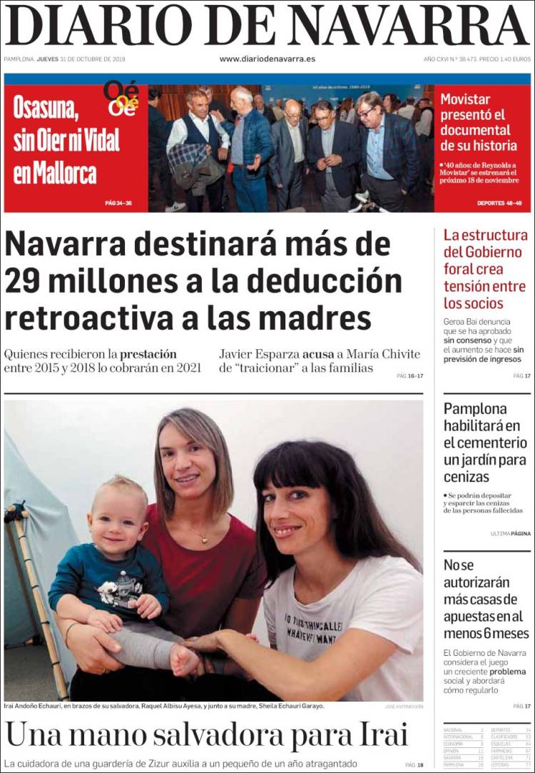 Portada de Diario de Navarra (Spain)