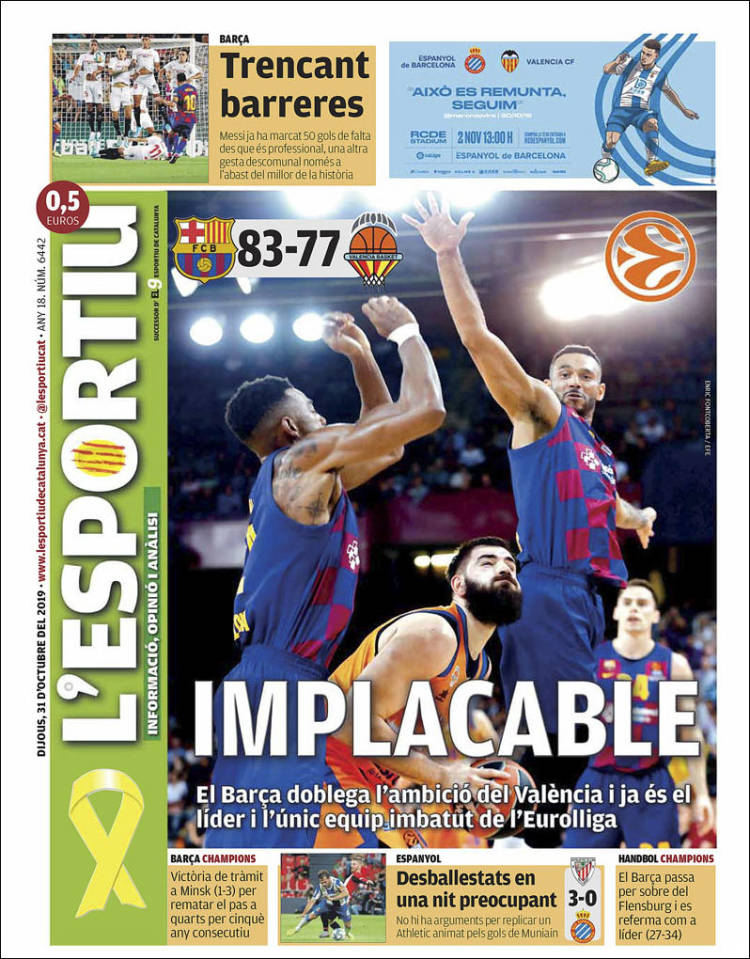 Portada de L'Esportiu (Spain)